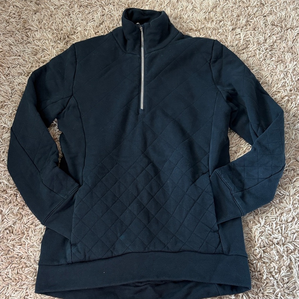 Lululemon Forever Warm Quilted Pullover in Navy Blue, Size 4